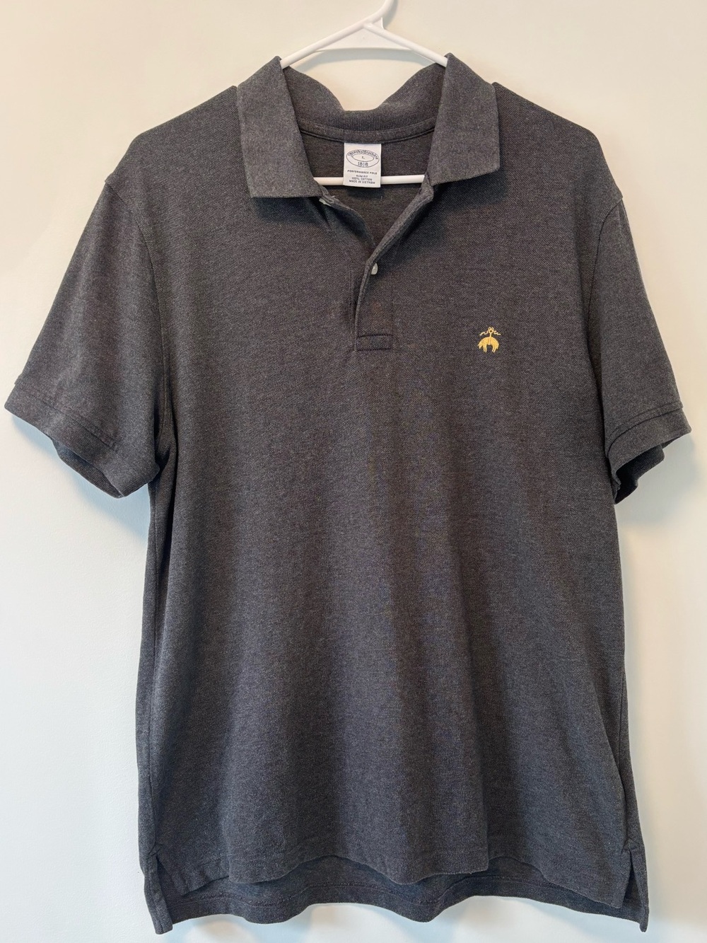 Brooks Brothers Charcoal Polo with Gold Logo